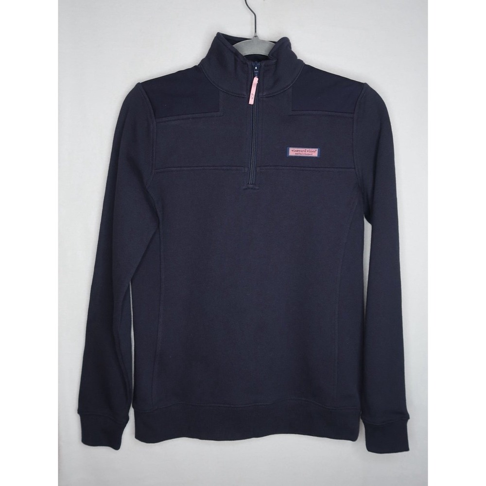 Vineyard Vines Womens XXS Navy Shep Shirt 1/4 Zip Pullover Sweatshirt Classic